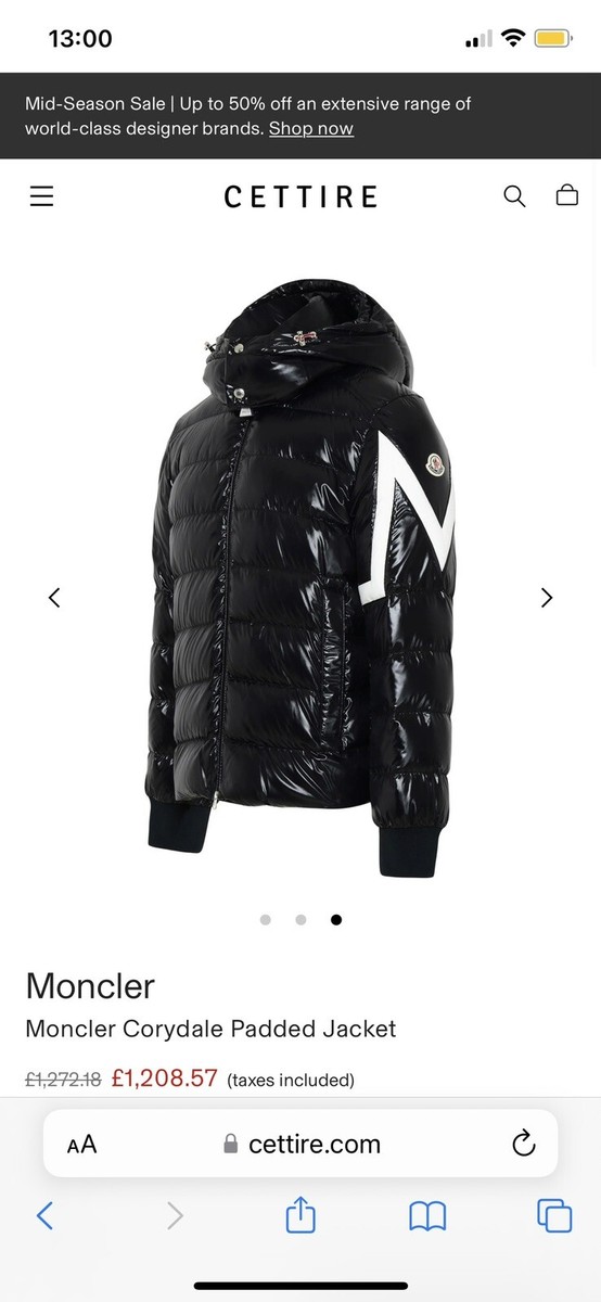 Moncler Corydale Black Short Down Jacket - Size M - Worn Twice | eBay