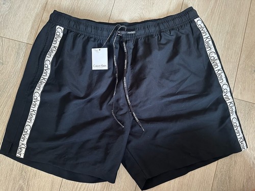 Calvin Klein Badeshorts Neu Schwarz XL Taped Leg UVP 34,99£