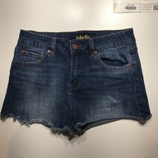 Indigo Rein Shorts Juniors Sz 7/27 Cut Off Lightly Distressed Blue Denim Shortie