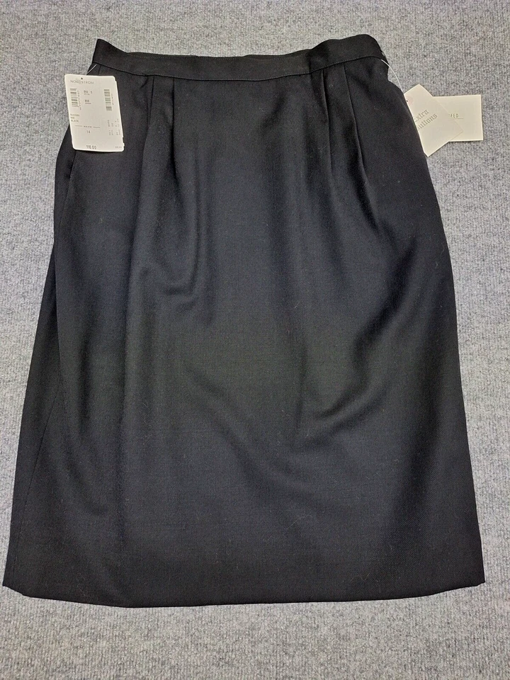 Falda forrada de lana negra pequeña Austin Reed para mujer talla 14 nueva con etiquetas