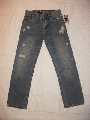 FOX /'THROTTLE 2/' DISTRESSED BOYS JEANS SIZE 10