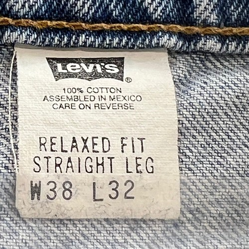 Pantalones de mezclilla ligeros vintage Levis para hombre calce relajado pierna recta lengüeta blanca 38x31 - Imagen 5 de 12