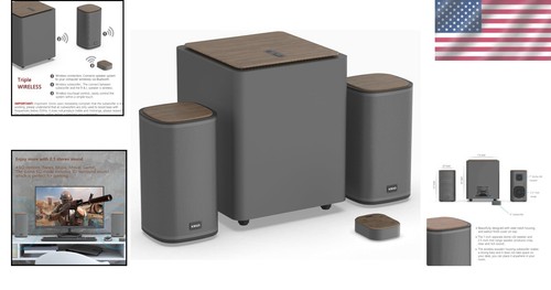 Sleek 2.1 Bluetooth Computer Speakers with Wireless Subwoofer & Touchpad Control - Picture 2 of 9