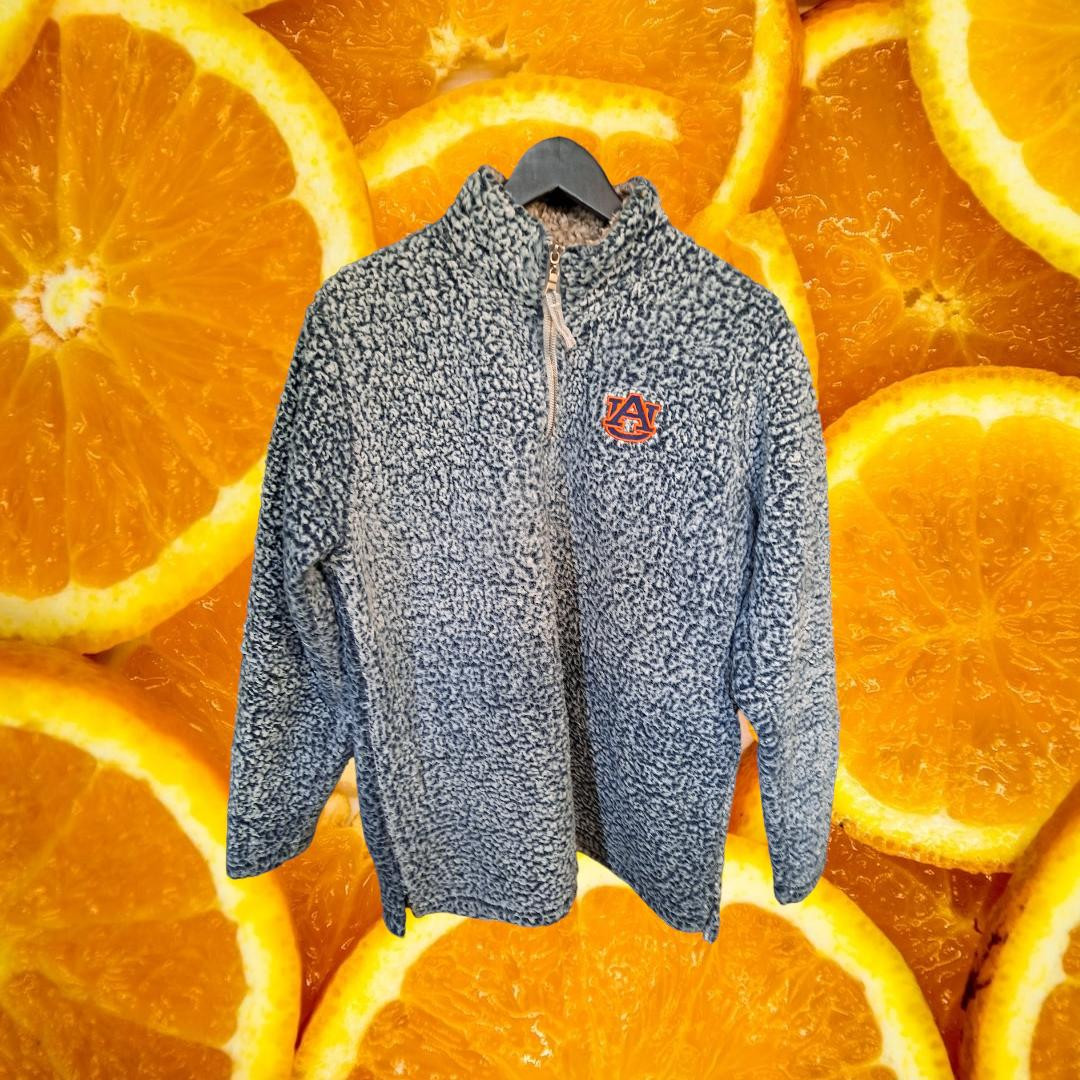 j. America Auburn Tigers 1/4 Zip Sherpa Style Pullover Size XL