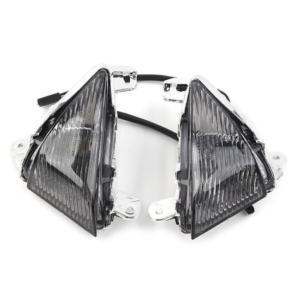 Fit Kawasaki Ninja ZX6R 2005-2010 Front Turn Signals Indicator Lights Lens Cover Foto 3 de 4