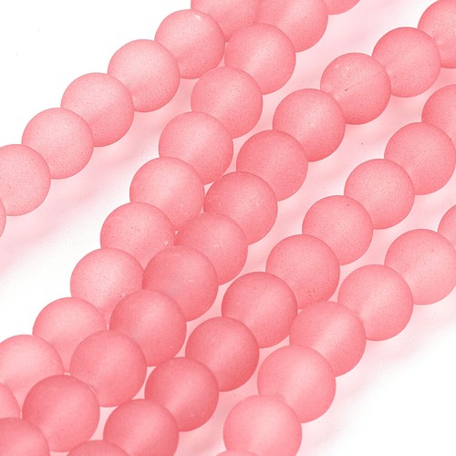1Strand Transparent Glass Beads Frosted Round Mutli-Color for Jewelry Making - Picture 24 of 80