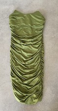 DRESS by Fashion Nova Night Thing Runched midi dress olive women's M NWT PROM