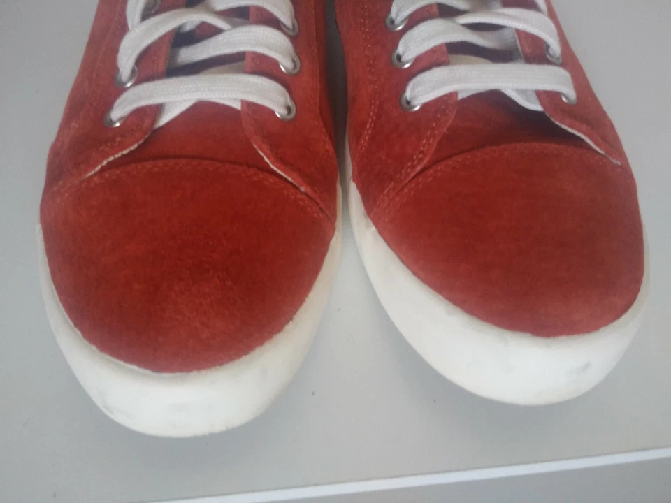 $81 Pointer Hombres Buscador Gamuza (Naranja Quemado/Blanco) Tenis Moda Premium Foto 3 de 4