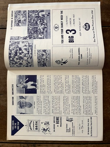 1964 Patriots vs Broncos football program/Famous”BISSELL”scrapbook cover-in MINT - Picture 10 of 16