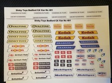 Dinky Toys Water slide Decals For Bedford CA Van No 481 model NOT included 