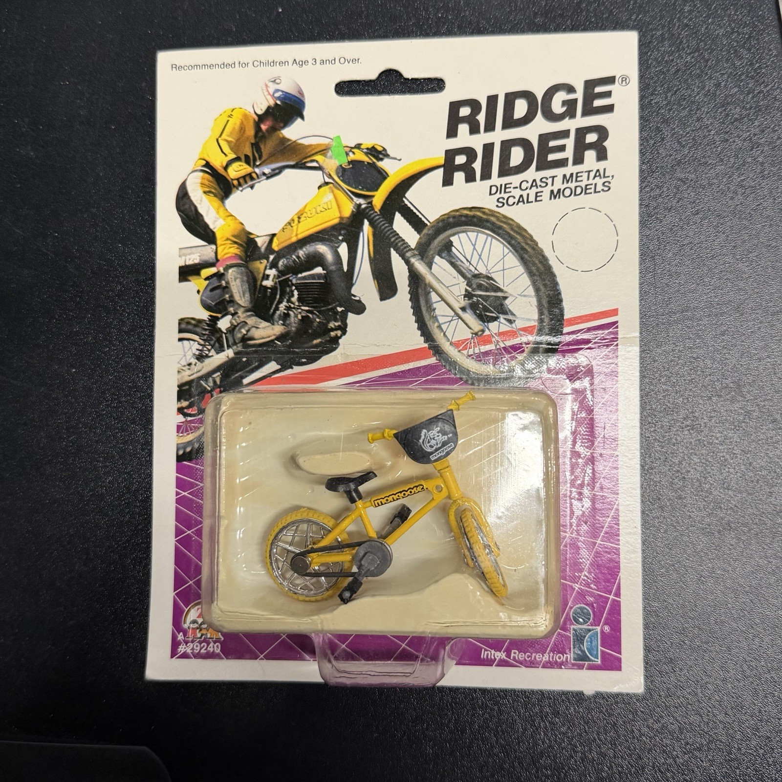 Vtg sealed BMX fnger bike Ridge Rider die-cast Mongoose Zee toys Yellow X-Games