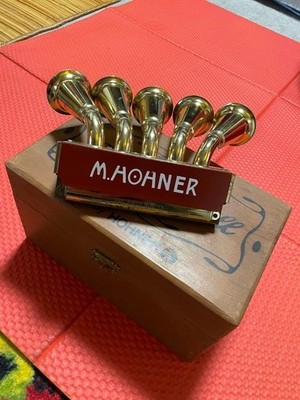 HOHNER Trompetenruf Nr.220 Trompete Mundharmonika C-Dur mit Holzbox
