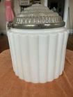 Antique Vintage Art Deco Skyscraper Milkglass Ceiling Lamp Light Globe
