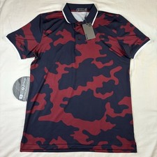 G/FORE Exploded Camo Tech Jersey Golf Polo CBD Blue Maroon Camo Men  s Size L