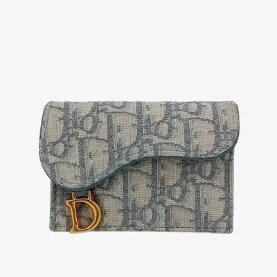 CHRISTIAN DIOR Kartenetui grau schräg Jacquard Sattelklappe - Bild 1 von 4