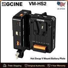 ZGCINE VM-HS2 Hot Swap V Mount Battery Plate with Shark Fin Design 2 LEMO Ports