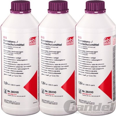3x 1,5L FEBI FROSTSCHUTZMITTEL KONZENTRAT G13 für VW AUDI SEAT SKODA G 13 A8J M1