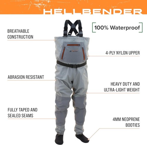 Medium FROGG TOGGS Hellbender Breathable Waterproof Stockingfoot Fishing Chest - Picture 2 of 7
