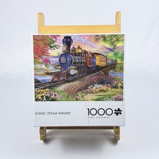 1000 Piece JIGSAW PUZZLE SCENIC STEAM ENGINE TRAIN 100 Complete BUFFALO