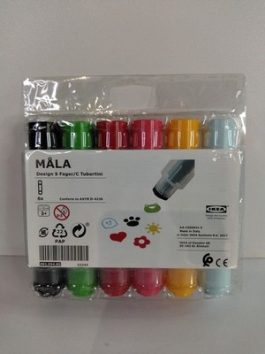 Ikea Mala Stempel Stifte Marker Tupfer Emoji Designs 6er Set Neu