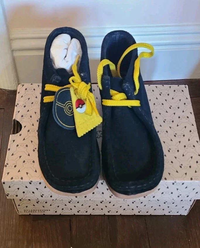 Clarks Kids Wallabee Mist K Black Suede Pokemon Print 26169540 Pikachu - Image 2 of 4