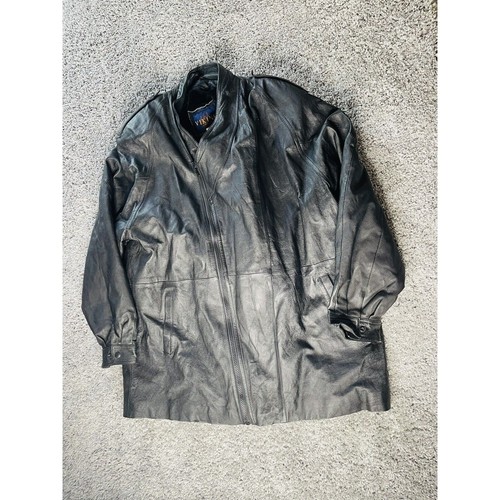 Men’s Jacket Viking USA Black Leather For Size 3XL Outdoor Wear Warm - Picture 3 of 12