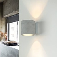 Wandleuchte Wandlampe Beton Rund Innen Up Down GU10 Modern Beleuchtung