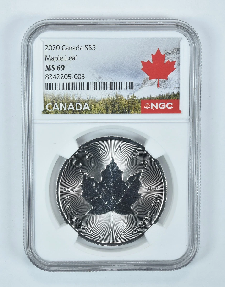 Canadian Maple Leaf NGC Grade MS 69 Silver Bullion Coins for sale