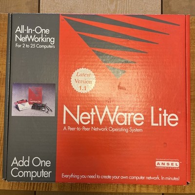 vintage Novell Netware Lite V1.1 / Utility Software, Manuals Floppy Disks