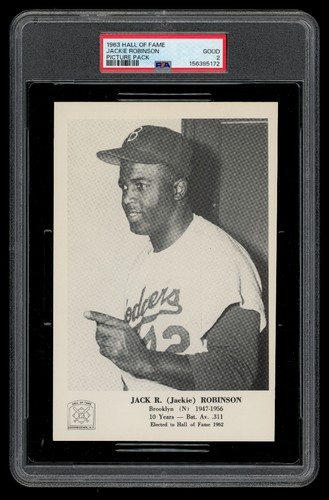 1963 Hall Of Fame Picture Pack Set-Break Jackie Robinson PSA 2 GOOD