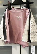 4 Ribbed Baby Girls Tops 12-18 Months George New with Tags