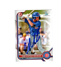 Christopher Paciolla autograph signed 2022 1st Bowman baseball card Cubs BD185
