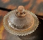 Vintage Anchor Hocking Miss America Pink Depression Glass Covered Butter Dish