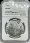 1921 D Morgan Silver $1 NGC MS 63
