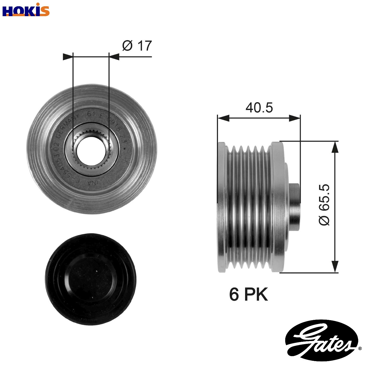 Alternator clutch pulley OAP7032 GATES for FIAT ALFA ROMEO OPEL LANCIA SAAB - Image 13