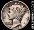 1937-S Mercury Dime- Silver- Scarce Better Date No Reserve #J3317