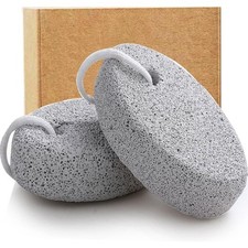 Natural Foot Pumice Stone for Feet, 2-Pack Lava Pedicure Tools Hard Skin Callus