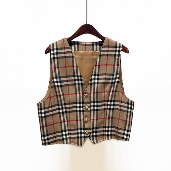 Burberry Nova Check Wool Vest Jacket women's M size, IT 42