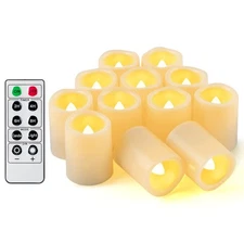 12PCS Led Flickering Flameless Votive Tea Lights Candles with Remote Control