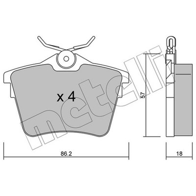   METELLI BREMSBELAGSATZ SCHEIBENBREMSE HINTEN 1617264780 NEU DE STOCK