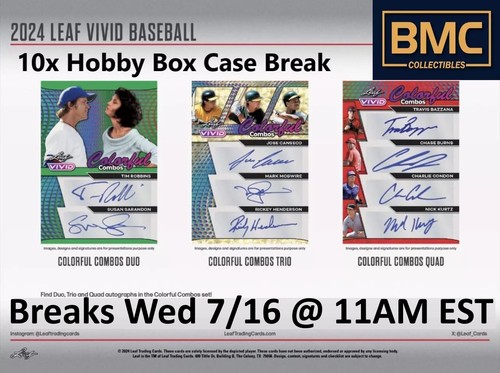 Caleb Bonemer 2024 Leaf Vivid Baseball 1x Case Break #46