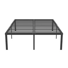  18" Size Metal Platform Tall Bed Frame,Heavy Duty Full Mattle Black 18 Inch