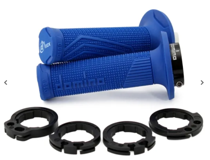 Domino D100 Blue D-Lock MX Grips W/Push-Pull Pulley Motocross Off-Road Enduro