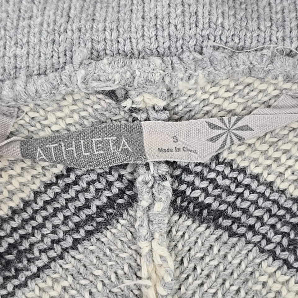 ATHLETA NORDIC SUDADERA CON CAPUCHA ISLA JUSTA GRIS SUÉTER CHAQUETA MUJER TALLA PEQUEÑA CREMALLERA COMPLETA Foto 3 de 4