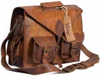 Genuine Leather Men's Laptop Messenger Briefcase Bag Vintage Satchel Handmade