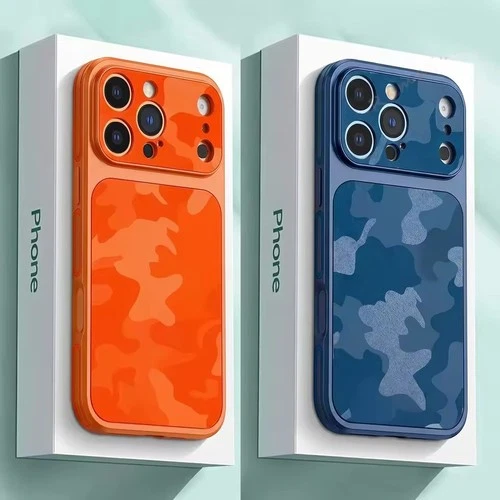 For iPhone 17 16 Pro Max 15 14 13 Leather Camouflage Shockproof Phone Case Cover