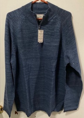 Flag & Anthem Men's 1/4 Zip Up Sweater Color Navy Heather Size XL Extra Large