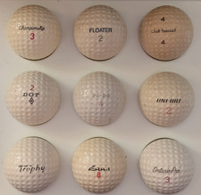 vtg lot - 9 GOLF BALLS - Assorted brands & na...