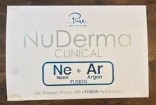 Pure Daily Care NuDerma Clinical Ne+Ar Skin Therapy Wand with 6 Fusion New OB