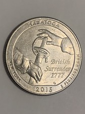 2015-D Washington Quarter 25 Cent Coin.  ATB Saratoga National Park. 